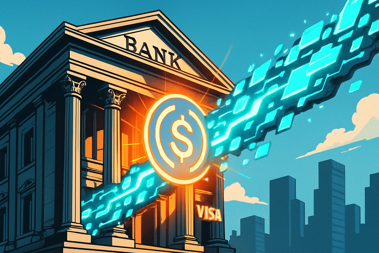 Visa lança liquidação em moeda estável em USDC nos Estados Unidos, e dois bancos cooperaram para quebrar o vácuo do fim de semana